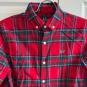 Vineyard Vines Boy’s Red Plaid Flannel Shirt
